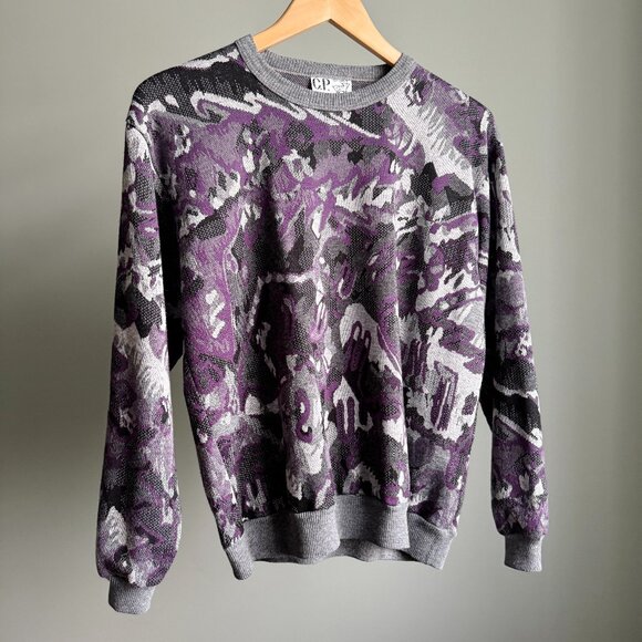 Abstract Gray/Purple Sweater Vintage C.P. Top - Picture 3 of 17